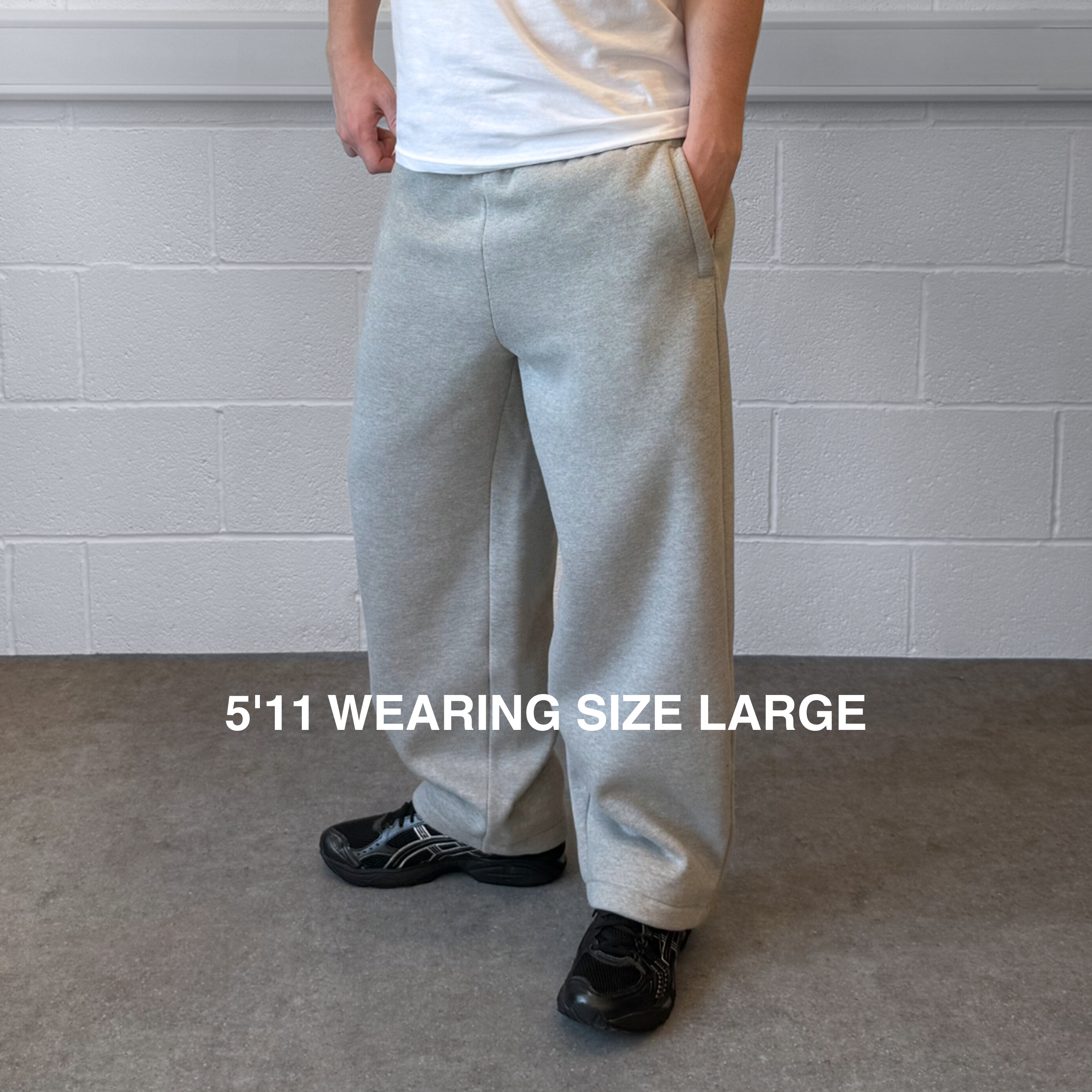 Open Leg Joggers - Grey