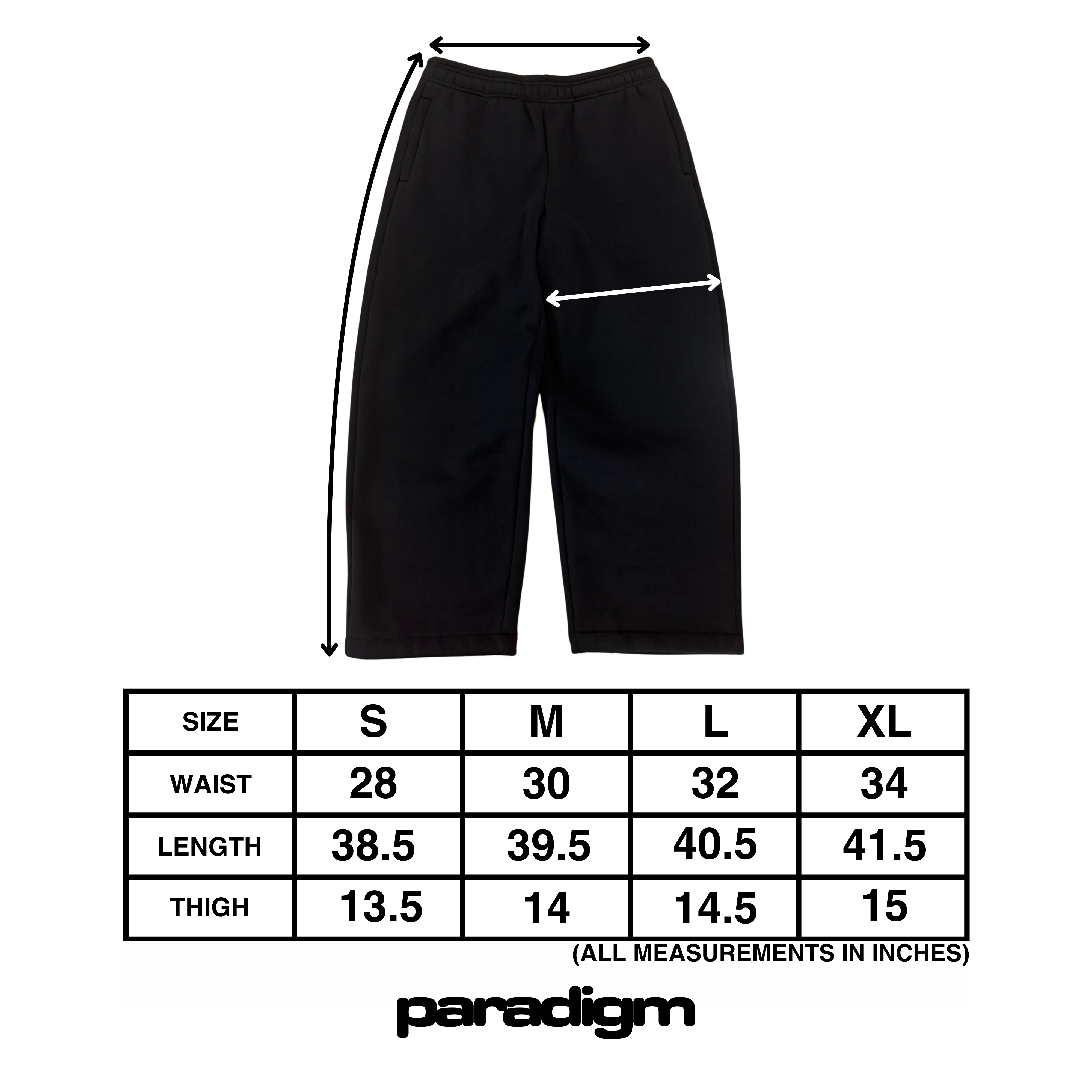 Open Leg Joggers - Black