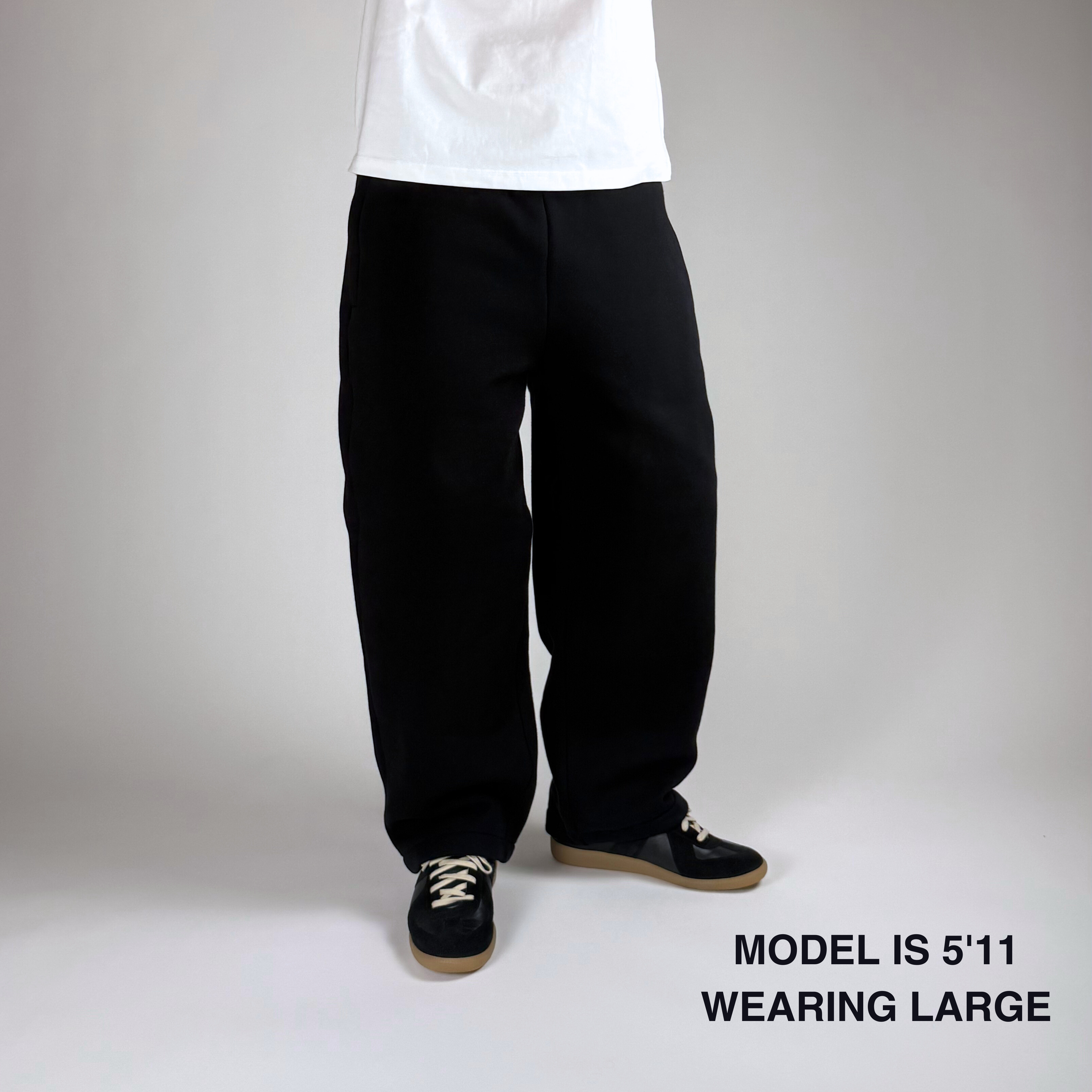 Open Leg Joggers - Black