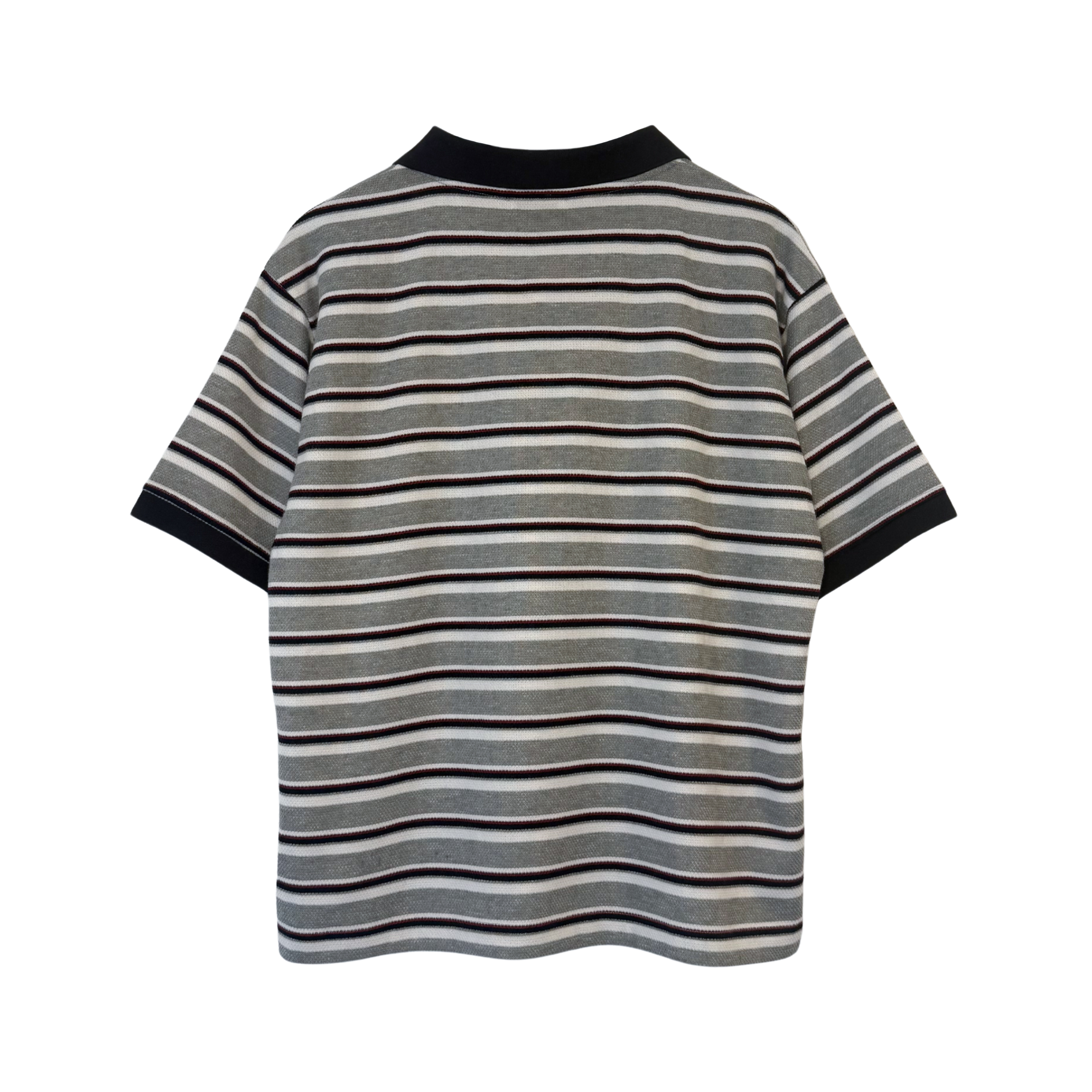 Striped Polo Shirt - Grey