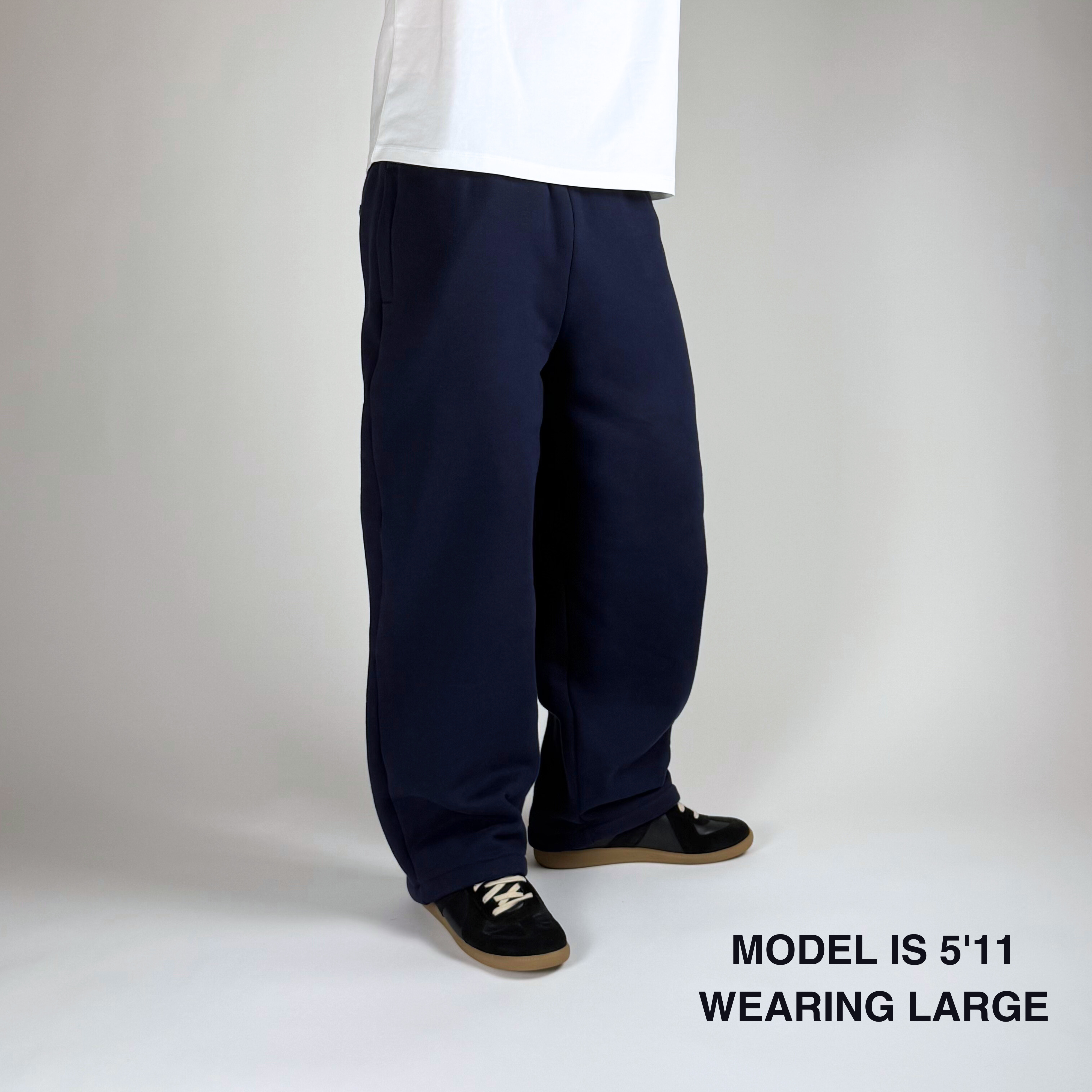 Open Leg Joggers - Navy